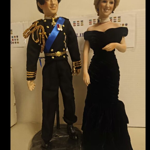 Prince Charles Bridegroom, & Princess Diana Porcelain Dolls - Picture 1 of 3
